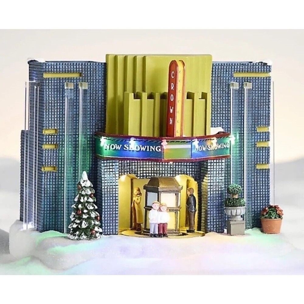 St Nicholas Square Village - Retro Movie Theater LED Lights Musical‎ - New